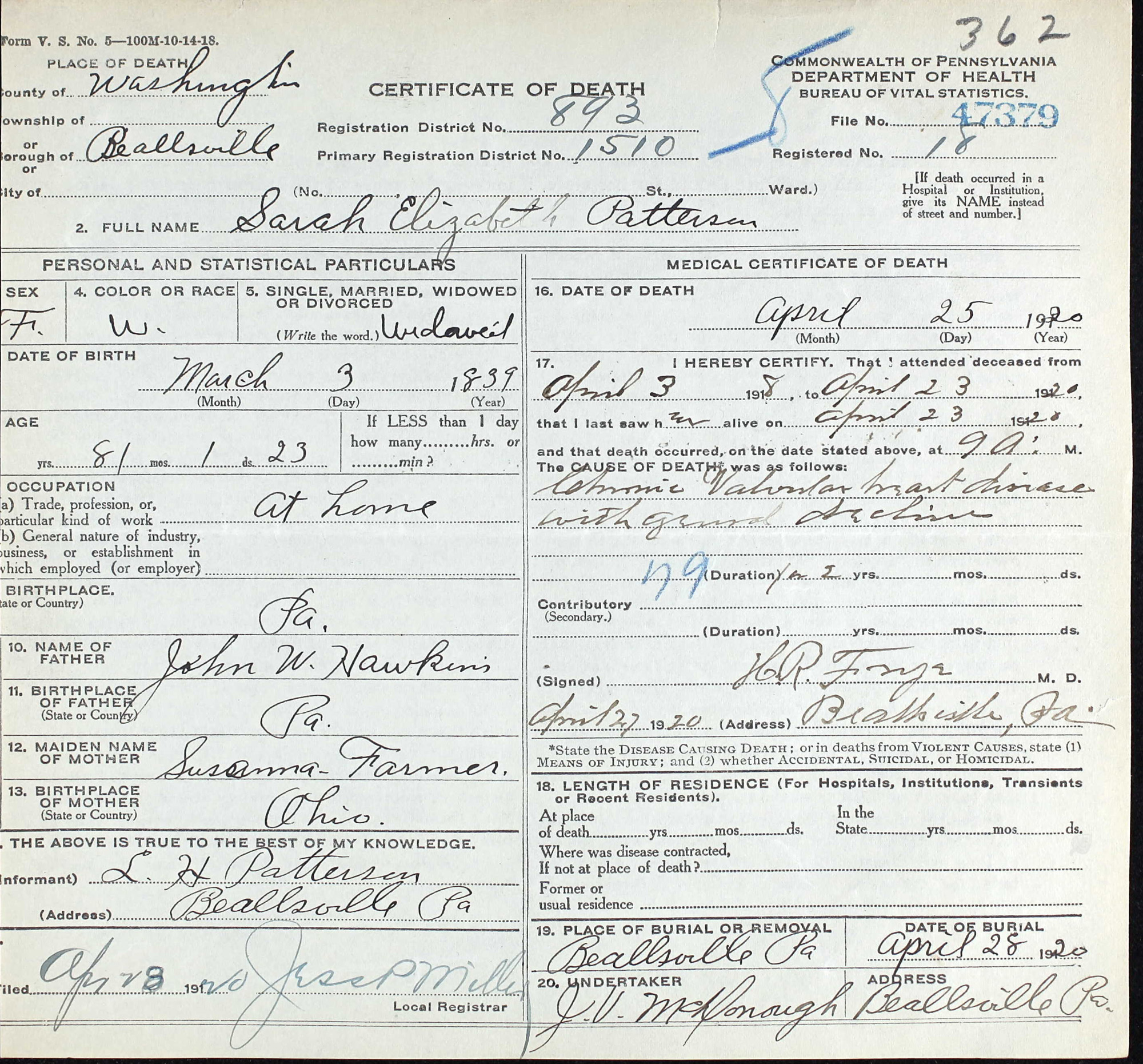 Sarah Elizabeth Patterson